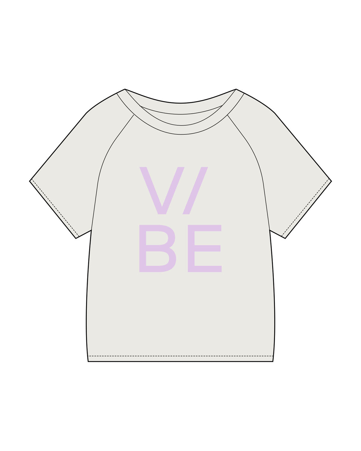 The Kids Heavyweight Tee - Washed Bone - The Vibe - Center Chest - Printed - Lavender