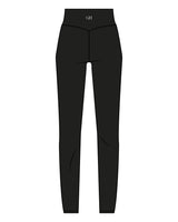 The Basic Legging - Black - Golden Hour Pilates - Back Waistline - "GH" Logo - Printed - White