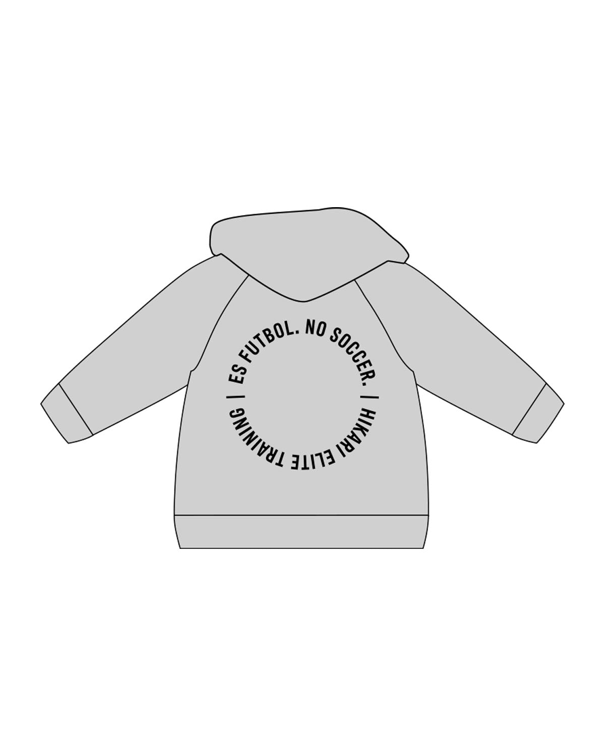 The Kids Hoodie - Heather - Hikari Elite - Left Chest Stacked & Center Back Round - Printed - Black