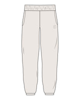 The Womens Sweatpants - Bone - Evolve Collective - Left Leg - Printed - Tone on Tone