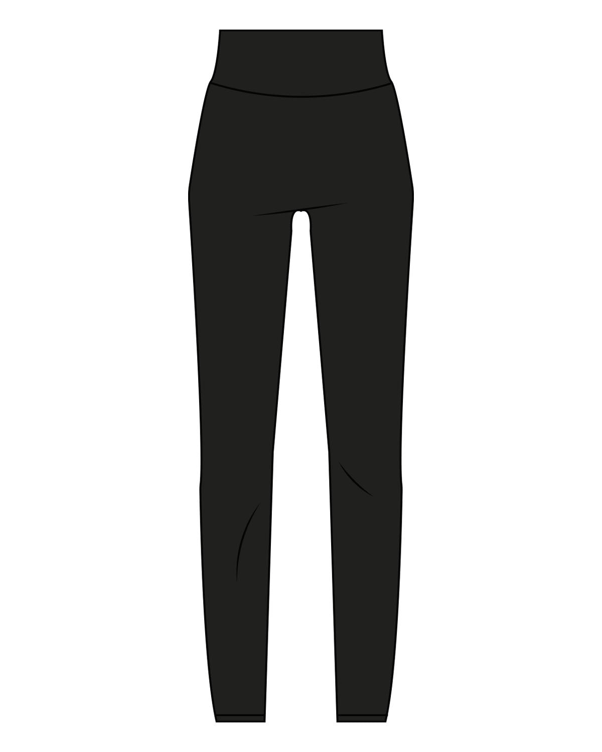 The Basic Legging - Black - Golden Hour Pilates - Back Waistline - "GH" Logo - Printed - White