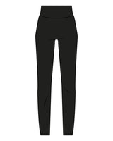 The Basic Legging - Black - Golden Hour Pilates - Back Waistline - "GH" Logo - Printed - White