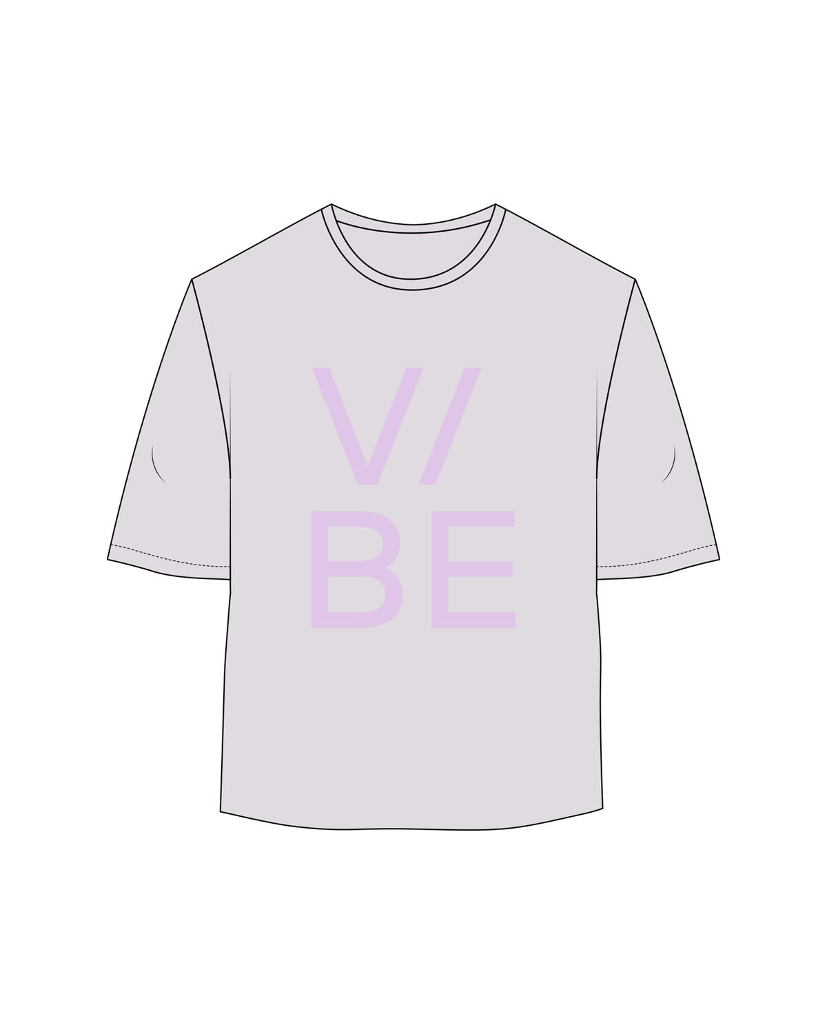 The Oversized Crop Tee - Orchid - The Vibe - Center Chest - Printed - Lavender