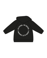 The Kids Hoodie - Black - Hikari Elite - Left Chest Stacked & Center Back Round - Printed - White