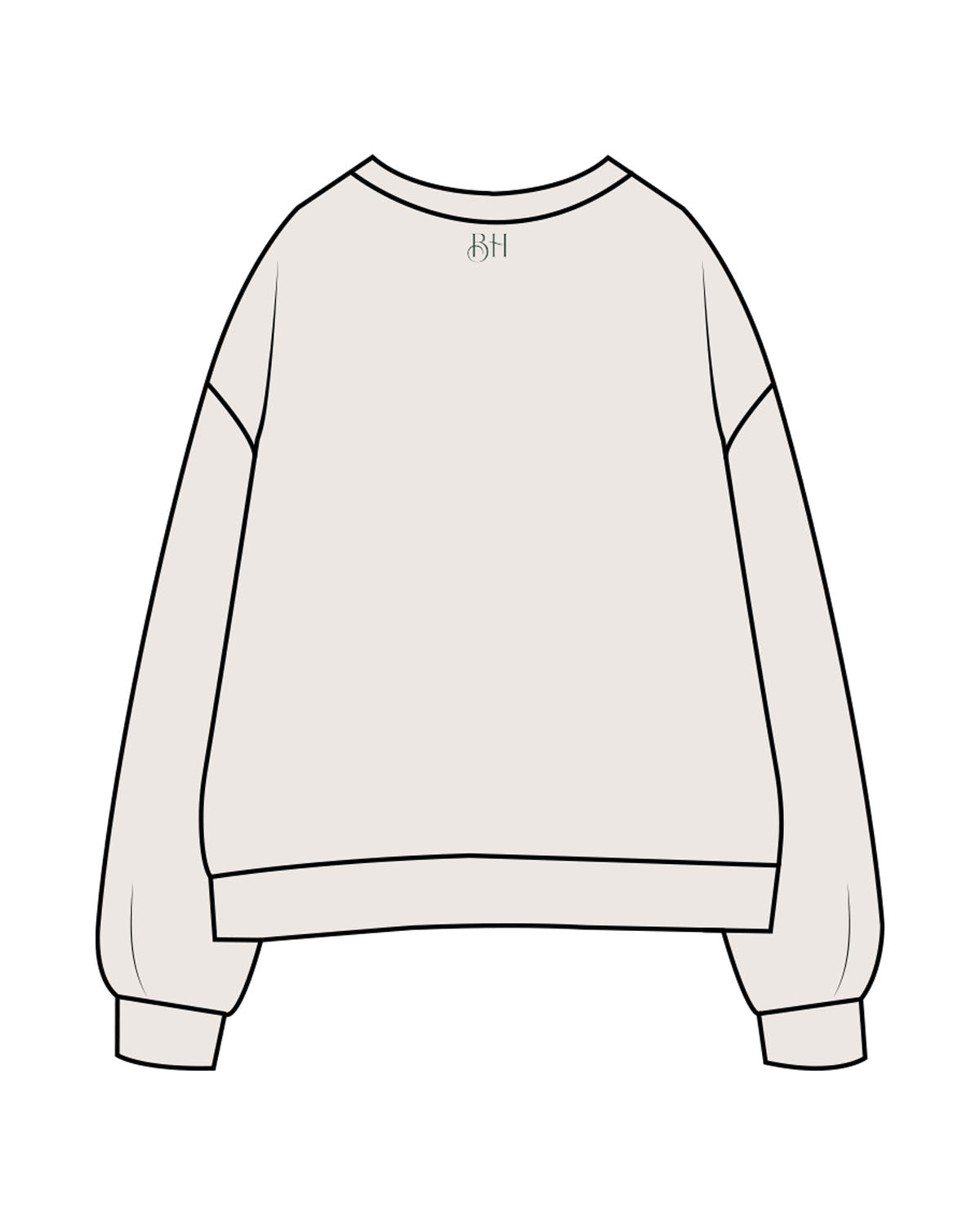The Mens Crewneck - Bone - Brick House - Center Chest & Back Neckline - Printed - Full Color