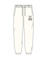 The Womens Classic Sweatpants - Off White - The Vibe - Left Leg - Printed - Chocolate
