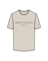 The Mens Tee - Bone - Crossfit Trifecta - Center Chest Stacked - Tone on Tone