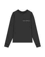 The Womens Heavyweight Long Sleeve - Washed Black - Evolve Collective - Left Chest - Embroidered - Washed Bone