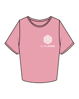 The Crop Tee - Bubblegum - Club Lagree - Left Chest Stacked & Back Stacked - Full Color