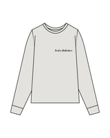 The Womens Heavyweight Long Sleeve - Washed Bone - Evolve Collective - Left Chest - Embroidered - Black