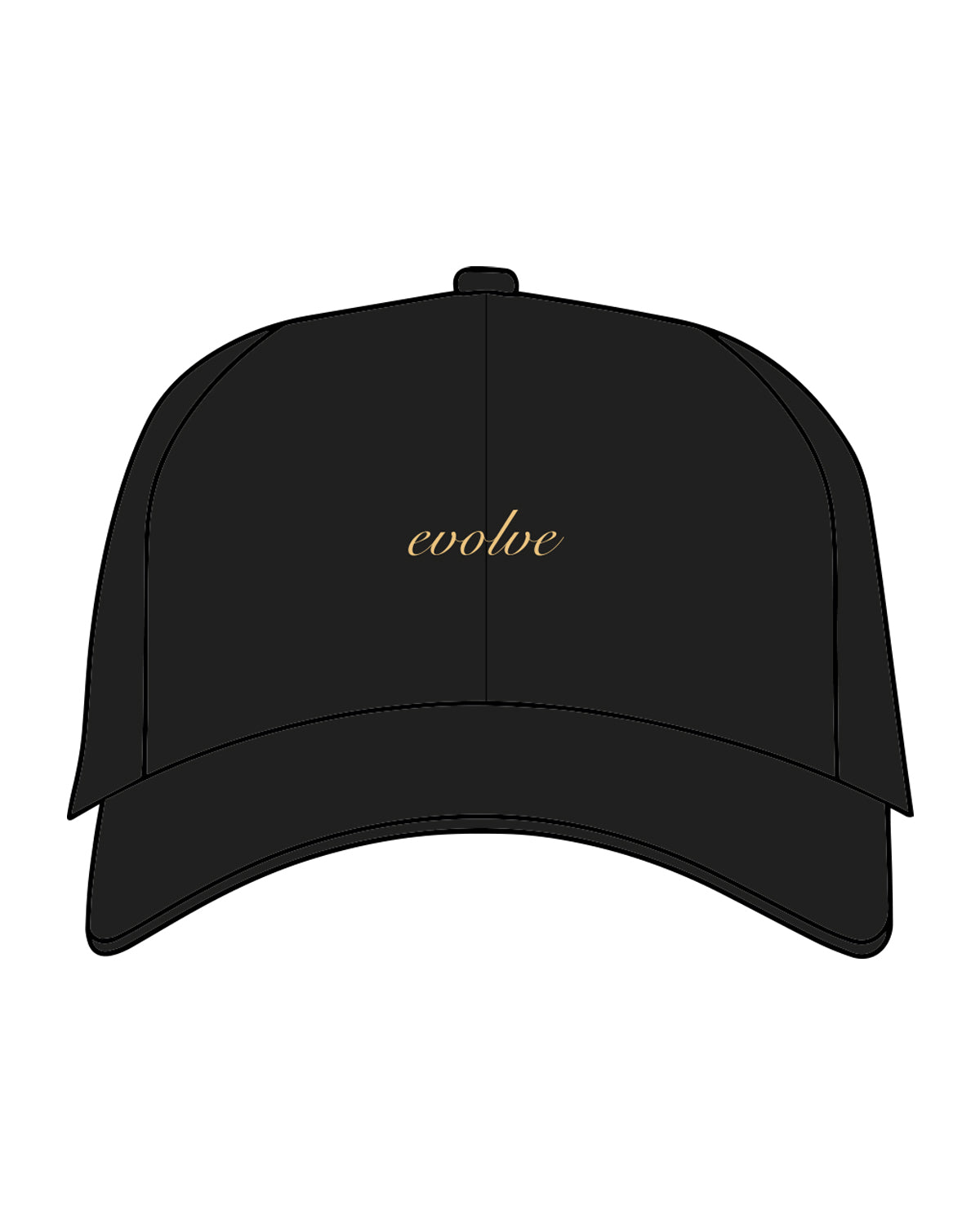The Dad Hat - Black - Evolve Spa - Center - Cursive - Gold