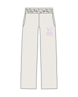 The Mens Straight Leg Sweatpants - Bone - The Vibe - Left Leg - Printed - Lavender