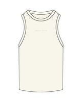 The Ribbed Full Length Tank - Off White - Crossfit Trifecta - Center Chest - Embroidered - Tone on Tone