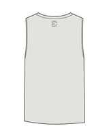 The Womens Heavyweight Tank - Washed Bone - Evolve Collective - Center Chest & Back Neckline - Printed - Black