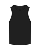The Ribbed Full Length Tank - Black - Crossfit Trifecta - Center Chest - Embroidered - Tone on Tone