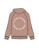 The Womens Hoodie - Clay - Hikari Elite - Left Chest Stacked & Center Back Round - Printed - White