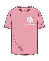 The Mens Tee - Bubblegum - Club Lagree - Left Chest Stacked & Back Center Stacked - Full Color