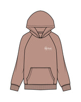 The Womens Hoodie - Clay - Hikari Elite - Left Chest Stacked & Center Back Round - Printed - White
