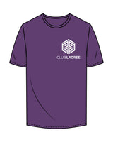 The Mens Tee - Purple - Club Lagree - Left Chest Stacked & Back Center Stacked - Full Color