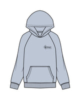The Womens Hoodie - Powder - Hikari Elite - Left Chest Stacked & Center Back Round - Printed - Black