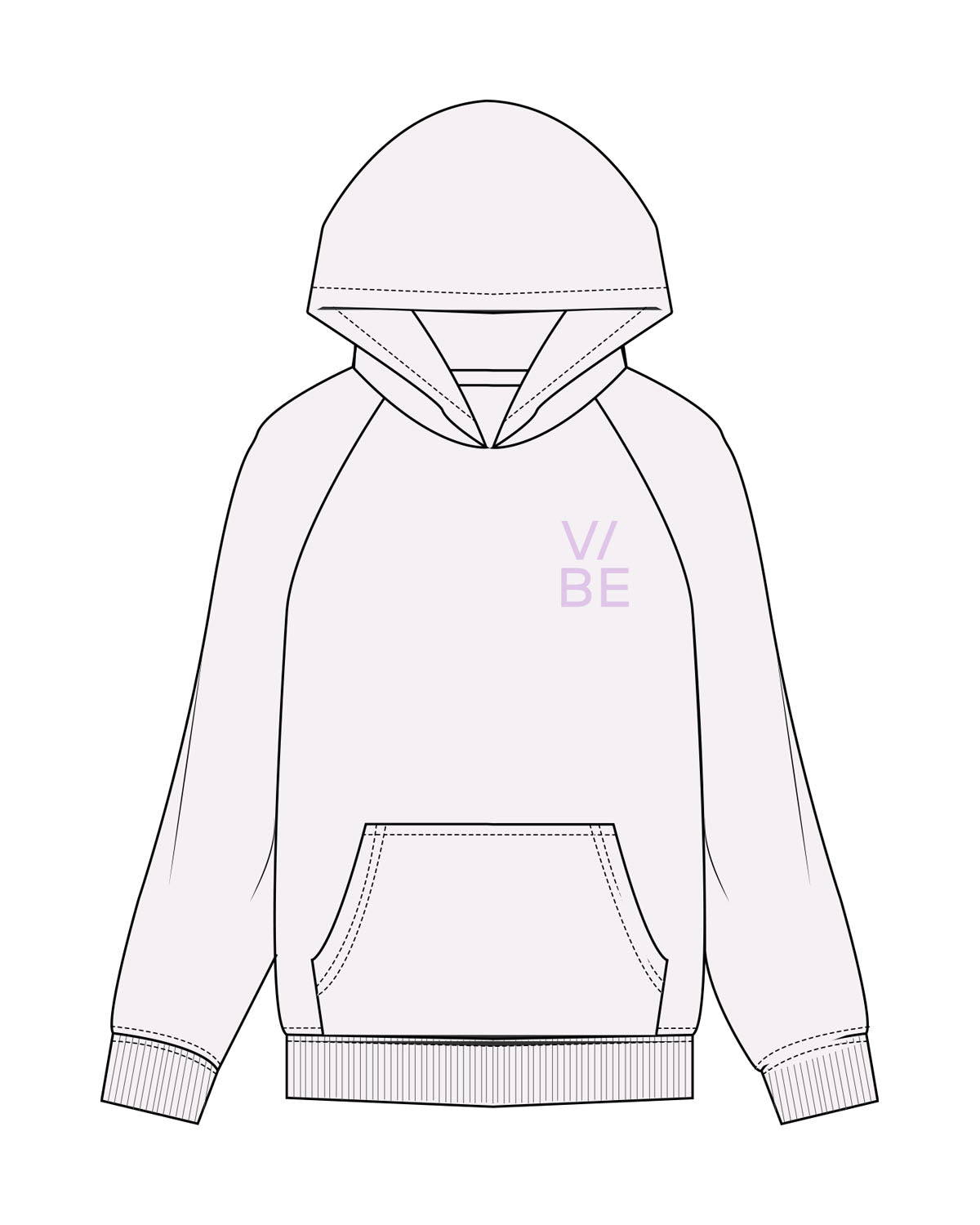 The Womens Hoodie - Orchid - The Vibe - Left Chest - Printed - Lavender
