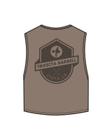 The Crop Muscle Tank - Cacao - Crossfit Trifecta - Left Chest & Back Center - Tone on Tone
