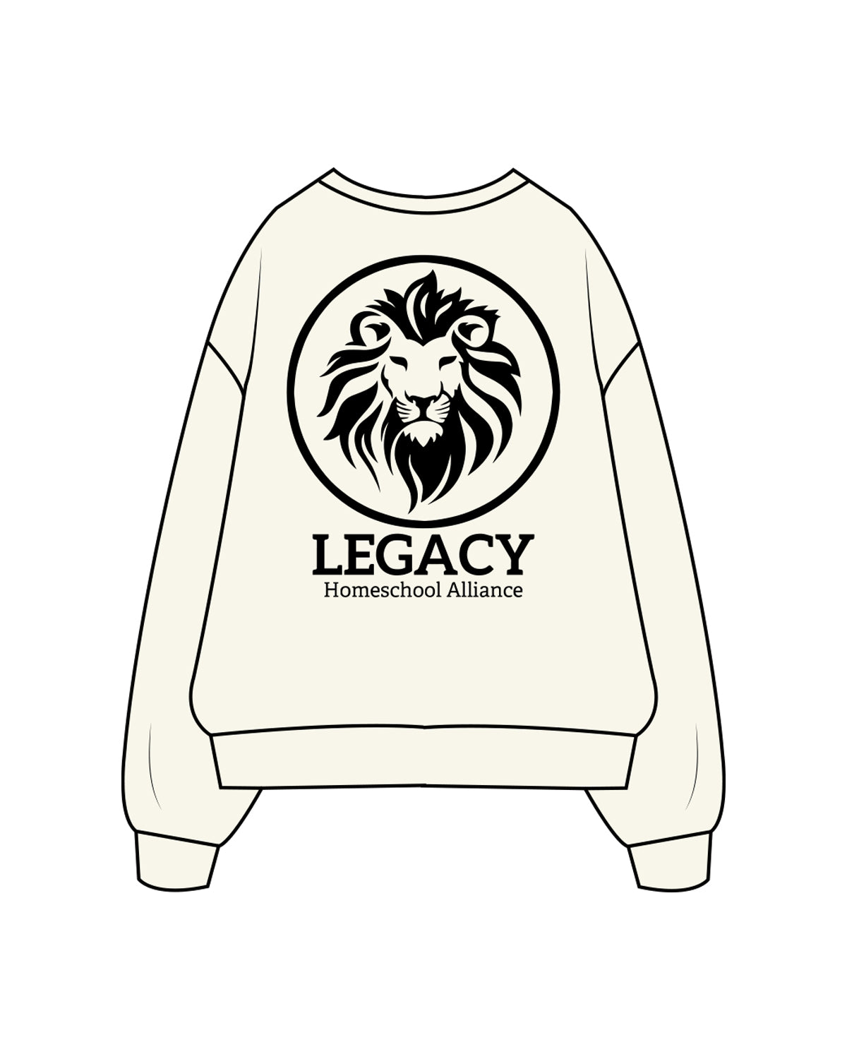 The Classic Crewneck - Off White - Legacy Alliance - Left & Back Center Stacked - Tone on Tone