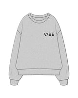 The Mens Crewneck - Heather - The Vibe - Left Chest - Printed - Black