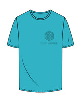 The Mens Tee - Teal - Club Lagree - Left Chest Stacked & Back Center Stacked - Full Color
