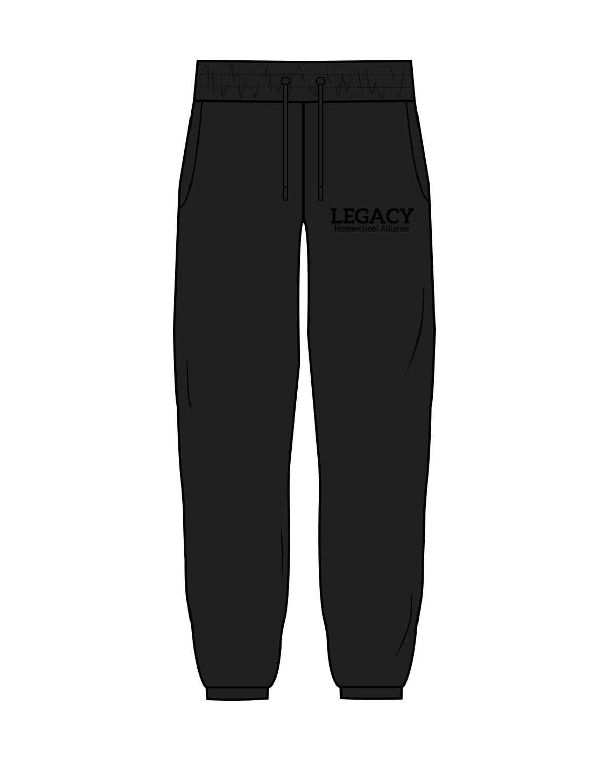 The Womens Classic Sweatpants - Black - Legacy Alliance - Left Leg Pocket - Tone on Tone