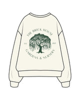 The Mens Heavyweight Crewneck - Off White - Brick House - Left Chest & Back Illustration - Printed - Green