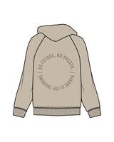 The Mens Hoodie - Washed Taupe - Hikari Elite - Left Chest Stacked & Center Back Round - Printed - Tone on Tone