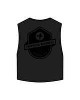 The Crop Muscle Tank - Black - Crossfit Trifecta - Left Chest & Back Center - Tone on Tone