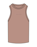 The Ribbed Full Length Tank - Clay - Evolve Collective - Center Chest - Embroidered - Tone on Tone