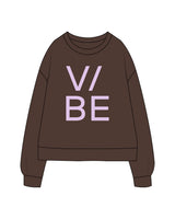 The Recycled Unisex Crewneck - Brown - The Vibe - Center Chest Big - Printed - Lavender