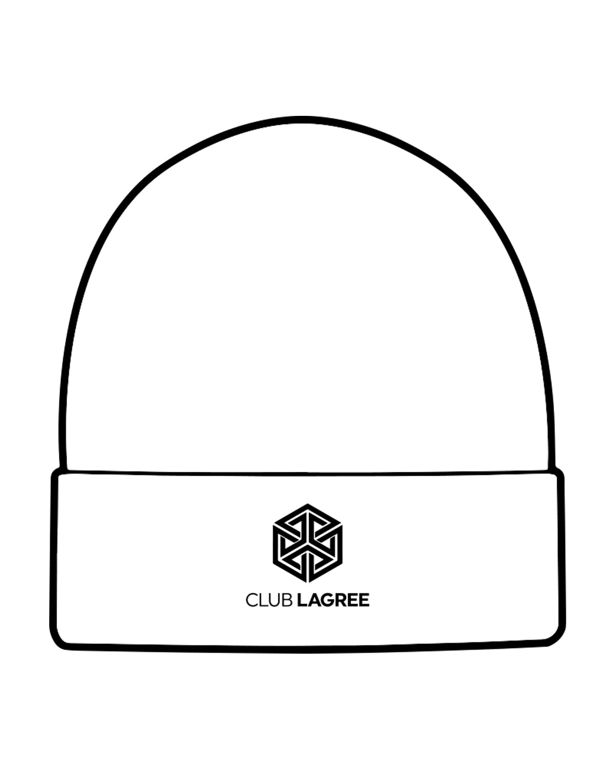 The Beanie - White - Club Lagree - Center Stacked - Black