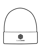 The Beanie - White - Club Lagree - Center Stacked - Black