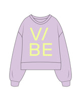 The Womens Heavyweight Crop - Lavender - The Vibe - Center Chest - Printed - Neon Yellow