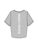 The Crop Tee - Heather - Crossfit Trifecta - Center Chest & Back - White