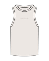 The Ribbed Full Length Tank - Bone - Evolve Collective - Center Chest - Embroidered - Tone on Tone