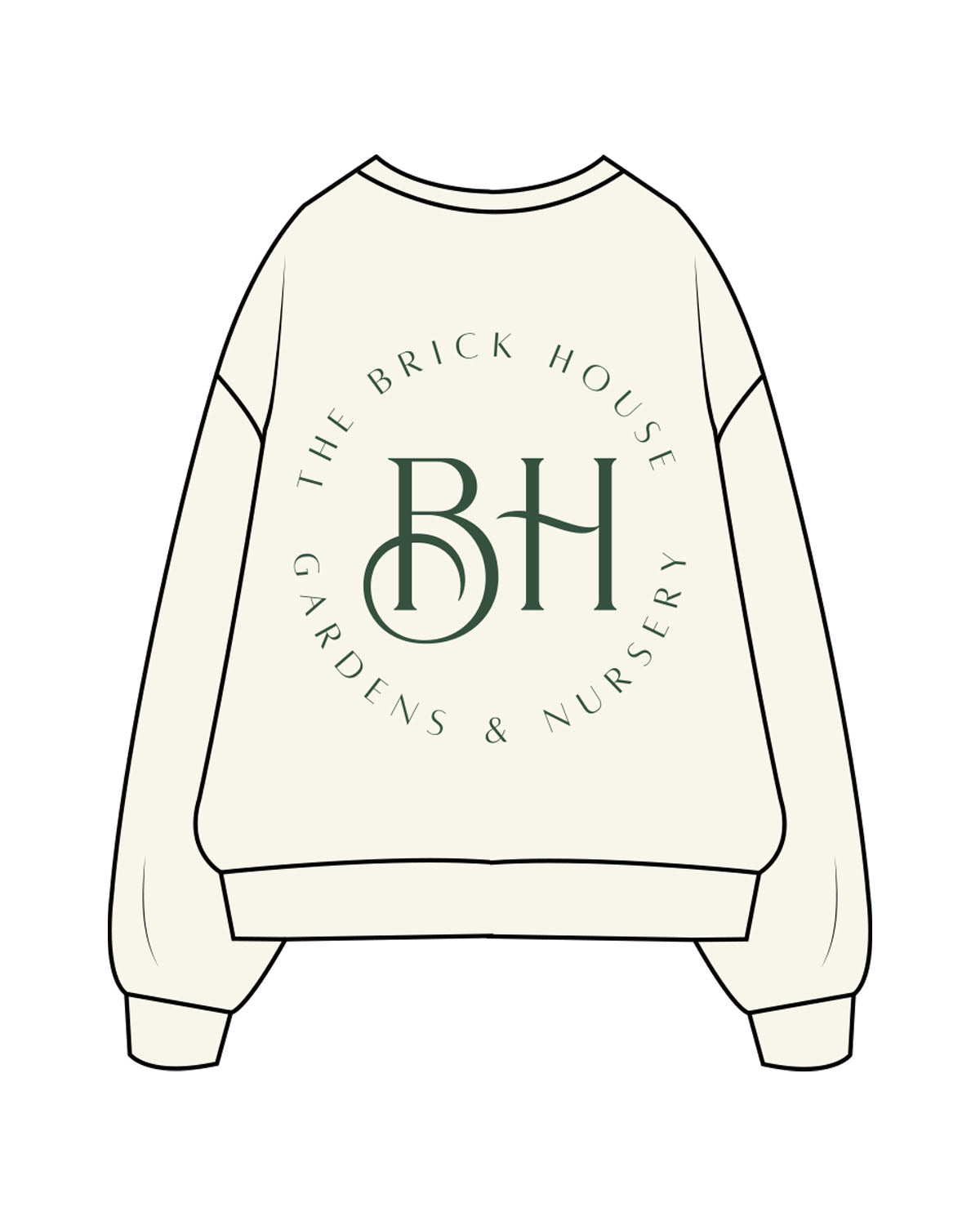 The Womens Heavyweight Crewneck - Off White - Left Chest & Back Round - Printed - Full Color