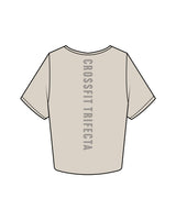 The Crop Tee - Bone - Crossfit Trifecta - Center Chest & Back - Tone on Tone