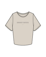 The Crop Tee - Bone - Crossfit Trifecta - Center Chest & Back - Tone on Tone