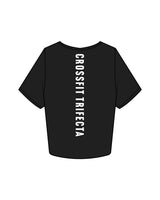 The Crop Tee - Black - Crossfit Trifecta - Center Chest & Back - Bone