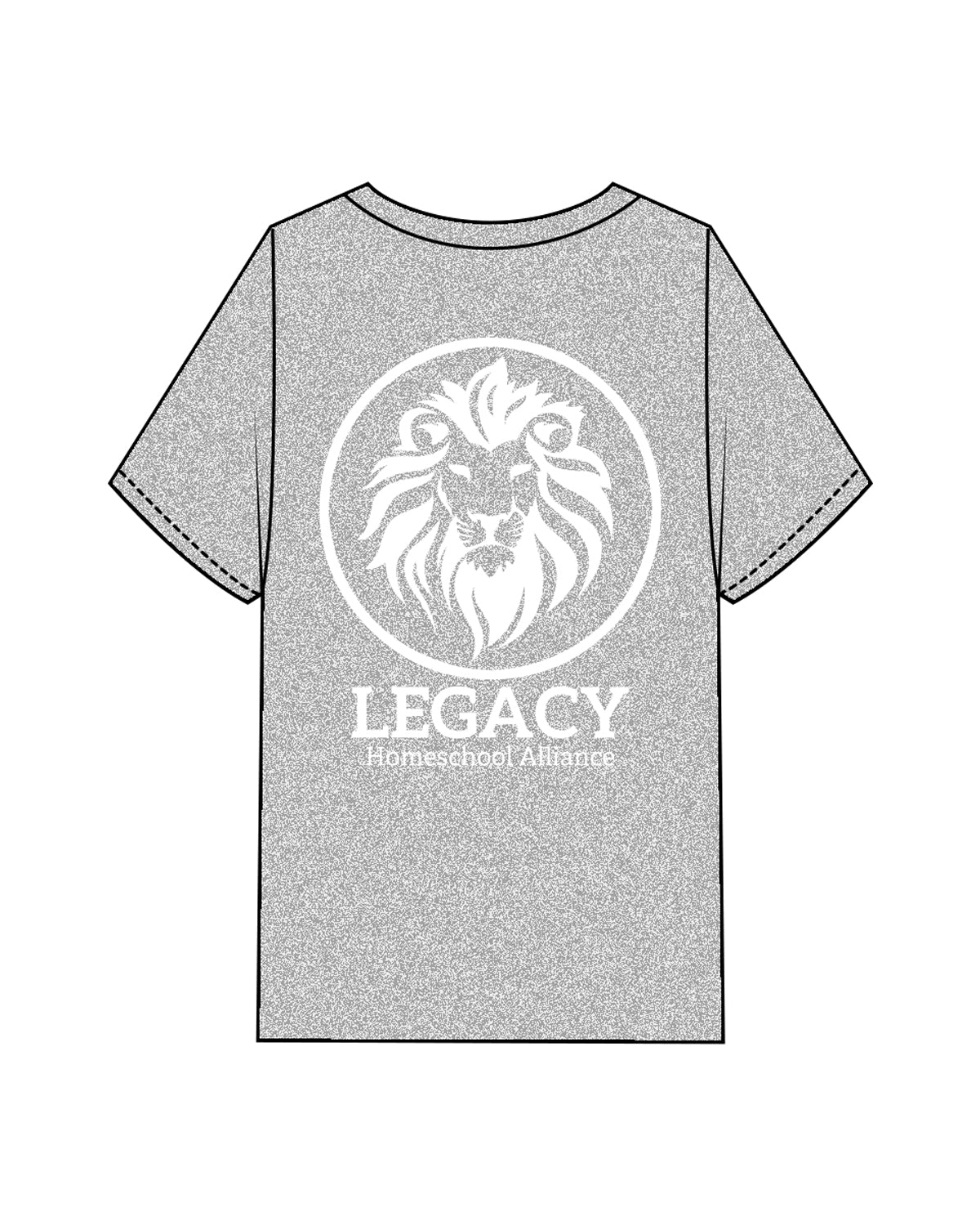 The Mens Heavyweight Tee - Heather - Legacy Alliance - Left & Back Center Stacked - Black