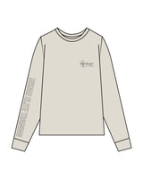 The Unisex Midweight Long Sleeve - Khaki - Hikari Elite - Left Chest Stacked & Right Sleeve - Printed - Charcoal
