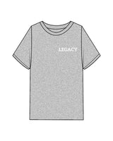 The Mens Heavyweight Tee - Heather - Legacy Alliance - Left & Back Center Stacked - Black