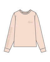 The Unisex Midweight Long Sleeve - Peach - Hikari Elite - Left Chest Stacked & Right Sleeve - Printed - Tone on Tone
