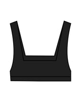 The Box Cut Bra - Black - Club Lagree - Center Chest Stacked - White