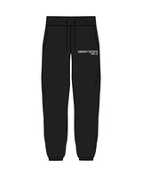 The Womens Classic Sweatpants - Black - Crossfit Trifecta - Left Leg - White